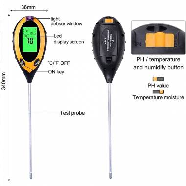 Ψηφιακός Μετρητής Ελέγχου Εδάφους 4 σε 1 - 4 in 1 Soil Survey Instrument