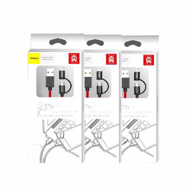 Treqa Καλώδιο Regular USB to Lightning / micro USB Cable 1m CA-812 - One head for dual-use Micro/Ios