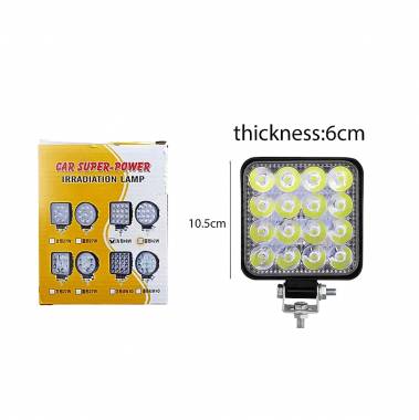 Προβολέας αυτοκινήτου Τετράγωνο 16LED 48W 6.5cm – Car Super-power Square LED