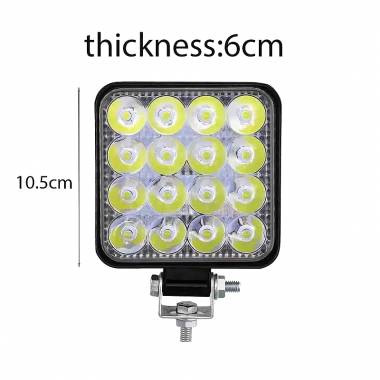 Προβολέας αυτοκινήτου Τετράγωνο 16LED 48W 6.5cm – Car Super-power Square LED