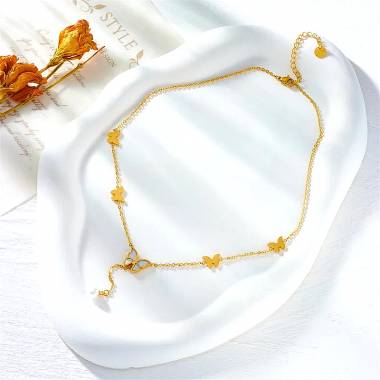 Γυναικείο Ατσάλινο Κολιέ Με Πεταλούδες – Women’s Steel Necklace