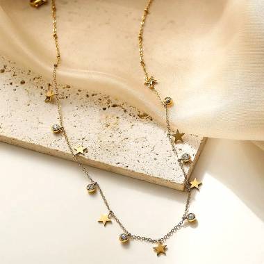 Γυναικείο Ατσάλινο Κολιέ Με Αστεράκια – Women’s Steel Necklace (Αντιγραφή)
