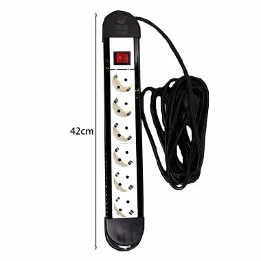 Qiaosheng πολύμπριζο 6 θέσεων με διακόπτη 5m 16A/250V~2500W - 6-position multi-socket with switch