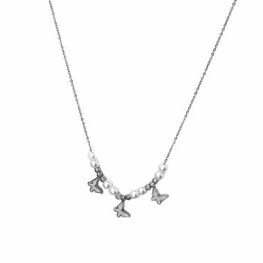 Γυναικείο Ατσάλινο Κολιέ Με Πεταλούδες – Women’s Steel Necklace