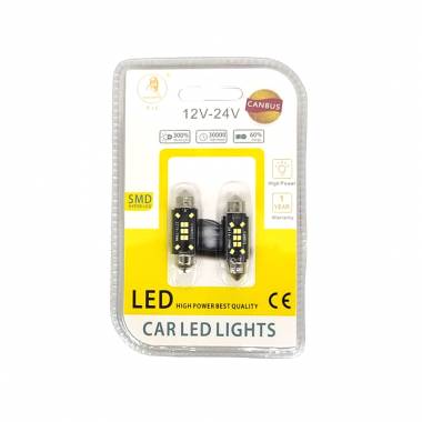 EJC Λάμπες Αυτοκινήτου Canbus LED 12V 2016-T10 39mm 2τμχ ψυχρό φως - LED light