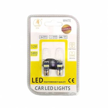 EJC Λάμπες Αυτοκινήτου Canbus LED 12V 2τμχ ψυχρό φως T10-4014-15L - LED light