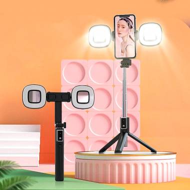 Selfie Stick με Τρίποδο & Remote Control με Διπλό LED Φωτισμό P40S-F - Mini Live Broadcast Selfie Stick Stand 2 LED P40S-F