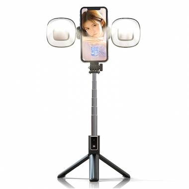 Selfie Stick με Τρίποδο & Remote Control με Διπλό LED Φωτισμό P40S-F - Mini Live Broadcast Selfie Stick Stand 2 LED P40S-F