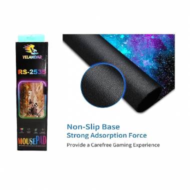 Yelandar RS-2535 Galaxy II Gaming Mouse Pad Medium 350mm με RGB Φωτισμό