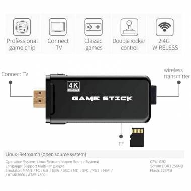Ασύρματο χειριστήριο παιχνιδιών 2.4G - Wireless Controller Gamepad with 4K Ultra HD Game Stick
