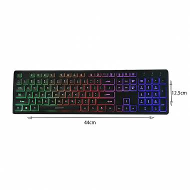 Gaming Ενσύρματο φωτιζόμενο πληκτρολόγιο RGB Andowl Q30K-RGB - Multimedia Keyboard