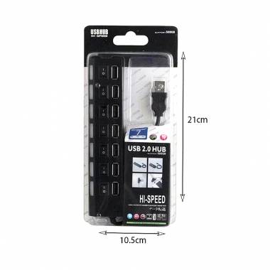 USB HUB 2.0 7 Θύρες Μαύρο - USB HUB