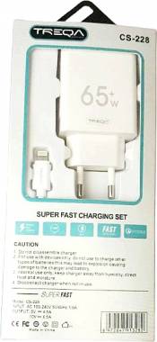 Φορτιστής Γρήγορης Φόρτισης CS-228 65W Λευκός IOS