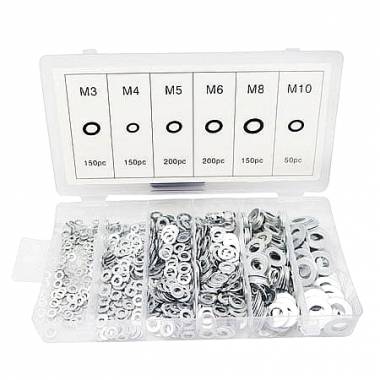 Ροδέλες αλουμινίου 900τμχ - 900pcs Lock washer assortment