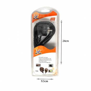 Run & Teng Καλώδιo Τροφοδοσίας για PC Μαύρο 1.5m - PC cable
