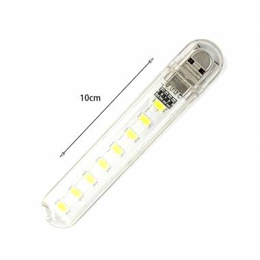 Mini USB LED φορητό φως με 8 led Cool white