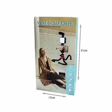 Τρίποδο Εύκαμπτο με Μικρόφωνο - Video making LED ring selfie light kits