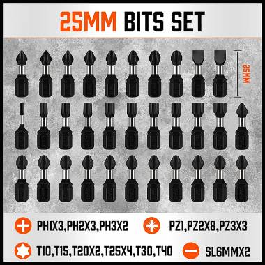 HORUSDY σετ μύτες 42τμχ SDY 94329 - Impact bit set