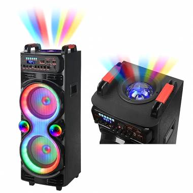 MT-8008 Φορητό ηχείο με μικρόφωνο & τηλεχειριστήριο 1000W 10"*2 - Portable speaker