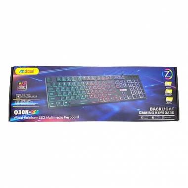 Gaming Ενσύρματο φωτιζόμενο πληκτρολόγιο RGB Andowl Q30K-RGB - Multimedia Keyboard