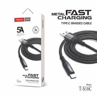 Tranyoo Καλώδιο δεδομένων type-C 5A 2m T-S16C - Fast charger lighting cable