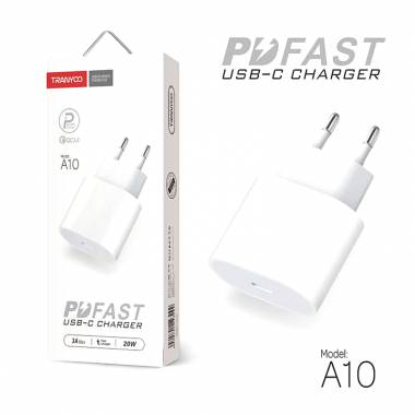 Tranyoo αντάπτορας φορτιστής χωρίς καλώδιο USB-C 20W 3A A10 - Fast charger