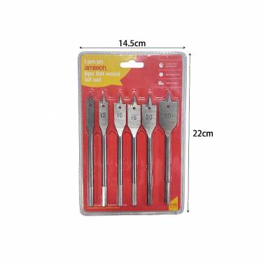 Σετ Τρυπάνια Φτερού Ξύλου 10-25 mm 6 τμχ - Flat wood bit set