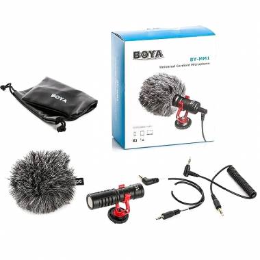 Μικρόφωνο 3.5mm BY-MM1 Τοποθέτηση Shock Mounted/Clip On για Κάμερα - Universal cardioid microphone