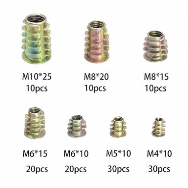 Σετ 130 τεμαχίων μεταλλικά ούπα - Nut insert