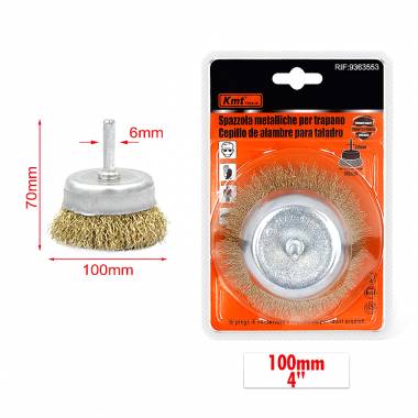 KMT Tools Συρματόβουρτσα Καμπάνα για Δράπανο 100mm Ø6mm RIF:9363553 - Drill Brush
