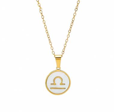 Γυναικείο Ατσάλινο Κολιέ Με Ζώδιο (Ζυγός) – Women’s Steel Necklace Zodiac (Libra)