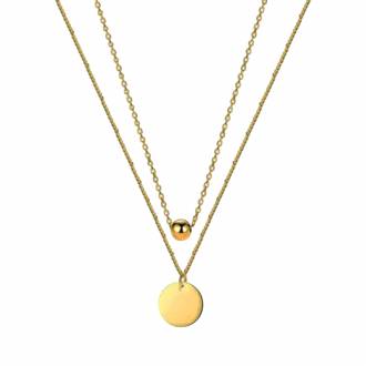 Γυναικείο Διπλό Κολιέ Ατσάλινο Λίρα - Women's Double Necklace Steel Pound