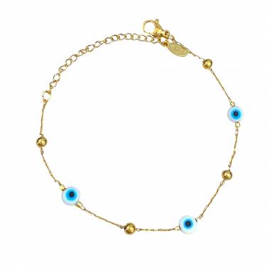 Γυναικείο Ατσάλινο Βραχιόλι Με Ματάκια - Women's Steel Bracelet