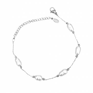 Γυναικείο Ατσάλινο Βραχιόλι Με Πέρλες - Women's Steel Bracelet