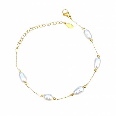 Γυναικείο Ατσάλινο Βραχιόλι Με Πέρλες - Women's Steel Bracelet