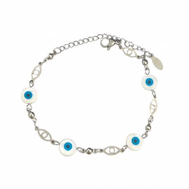 Γυναικείο Ατσάλινο Βραχιόλι Με Ματάκια - Women's Steel Bracelet