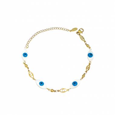 Γυναικείο Ατσάλινο Βραχιόλι Με Ματάκια - Women's Steel Bracelet