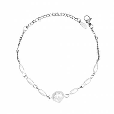 Γυναικείο Ατσάλινο Βραχιόλι Με Πέρλες - Women's Steel Bracelet