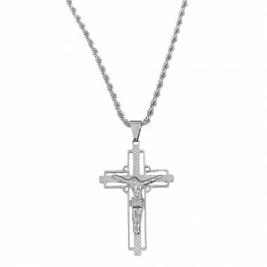 Ανδρικό Ατσάλινο Κολιέ Σταυρός – Men’s Steel Necklace