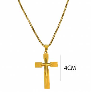 Ανδρικό Ατσάλινο Κολιέ Σταυρός – Men’s Steel Necklace (Αντιγραφή)