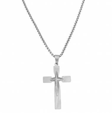 Ανδρικό Ατσάλινο Κολιέ Σταυρός – Men’s Steel Necklace (Αντιγραφή)