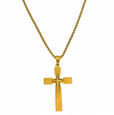 Ανδρικό Ατσάλινο Κολιέ Σταυρός – Men’s Steel Necklace (Αντιγραφή)