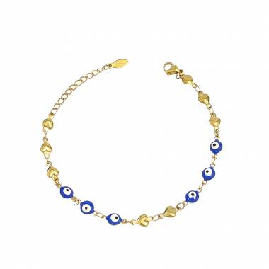 Γυναικείο Ατσάλινο Βραχιόλι Με Ματάκια - Women's Steel Bracelet