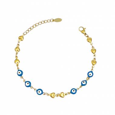 Γυναικείο Ατσάλινο Βραχιόλι Με Ματάκια - Women's Steel Bracelet