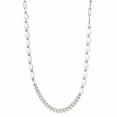 Γυναικείο Ατσάλινο Κολιέ Με Πέρλες – Women’s Steel Necklace