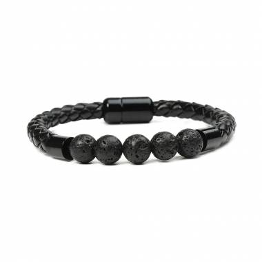 Ανδρικό Ατσάλινο Δερμάτινο Βραχιόλι - Men's Steel Leather Bracelet