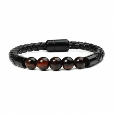 Ανδρικό Ατσάλινο Δερμάτινο Βραχιόλι - Men's Steel Leather Bracelet