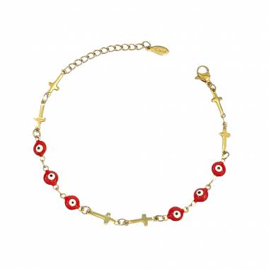 Γυναικείο Ατσάλινο Βραχιόλι Με Ματάκια - Women's Steel Bracelet