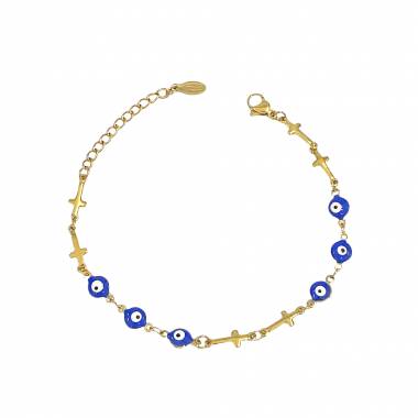Γυναικείο Ατσάλινο Βραχιόλι Με Ματάκια - Women's Steel Bracelet