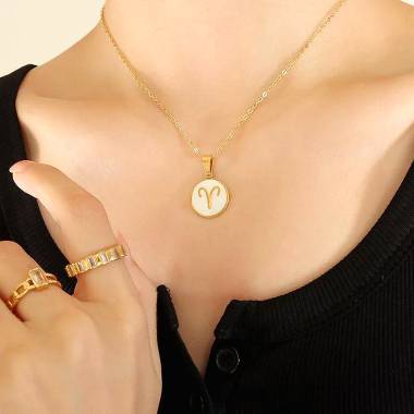 Γυναικείο Ατσάλινο Κολιέ Με Ζώδιο (Κριός) – Women’s Steel Necklace Zodiac (Aries)